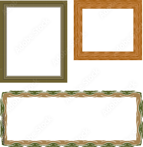 illustration of set of three frames designs