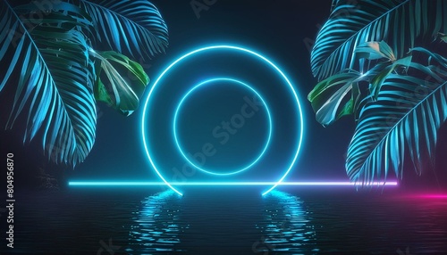 palm tree on blue background