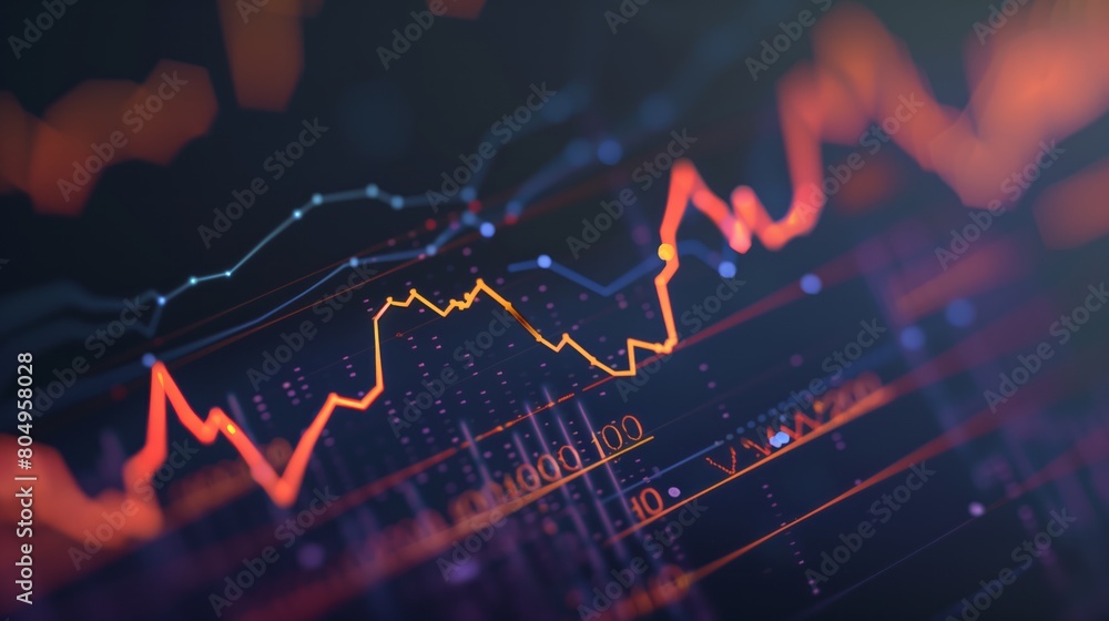 Fototapeta premium simple line chart for the financial market
