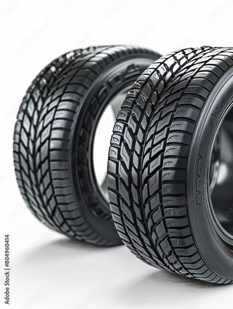 Dark rubber wheels - macro shot on a blank backdrop. Dark rubber wheels - macro shot on a blank backdrop.