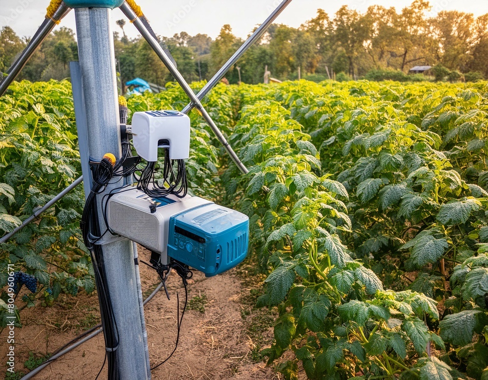 Advanced sensors for crop monitoring and precision agriculture, showcasing the concept of smart farming and technology integration in modern agriculture practices Advanced sensors for crop monitoring and precision agriculture, showcasing the concept of smart farming and technology integration in modern agriculture practices