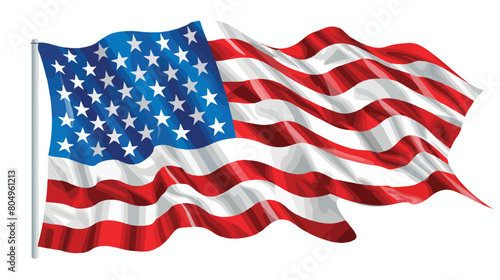 United states flag with star isolated icon vector illustration