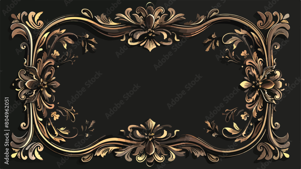 Victorian golden with frame icon Vector illustration.