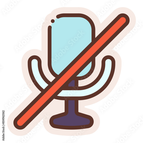 mute microphone sticker