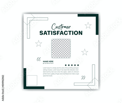 Client testimonial/ feedback social media design template.