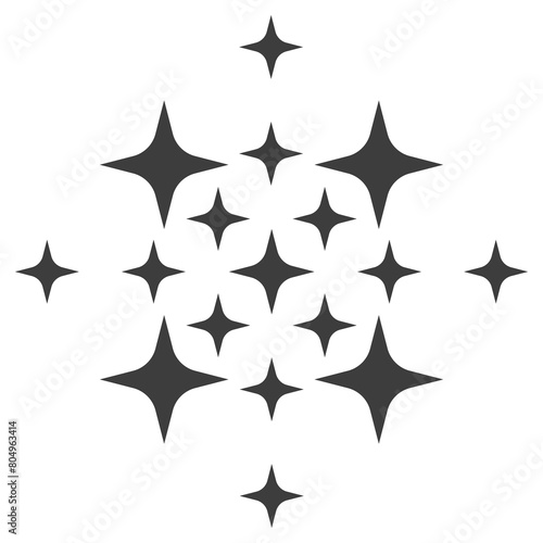 Star and twinkle icon. black starburst design and sparkle symbol.