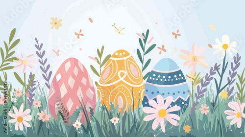 Happy easter egg design Spring decoration holiday gr