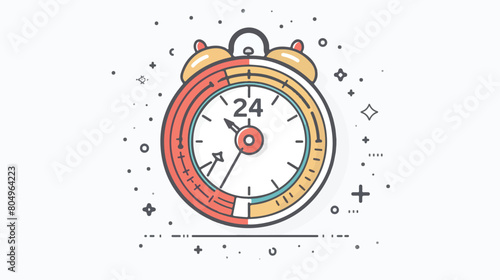 White background with 24 hours arrow circle icon