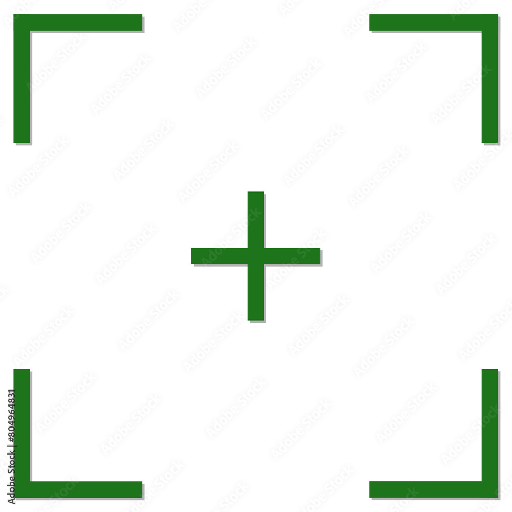 Green Camera Focus Icon Isolated on White Green Camera Focus Icon Isolated on White