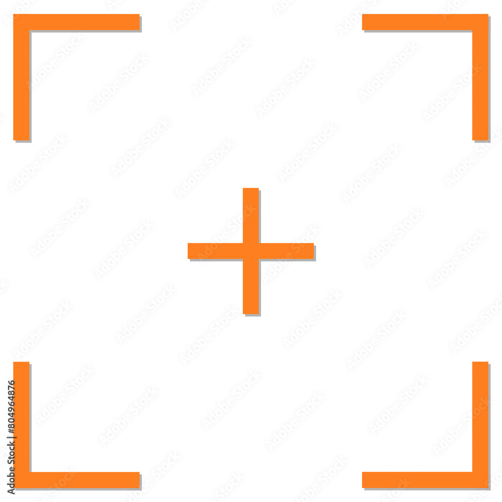 Obraz premium Orange Camera Focus Icon Isolated on White