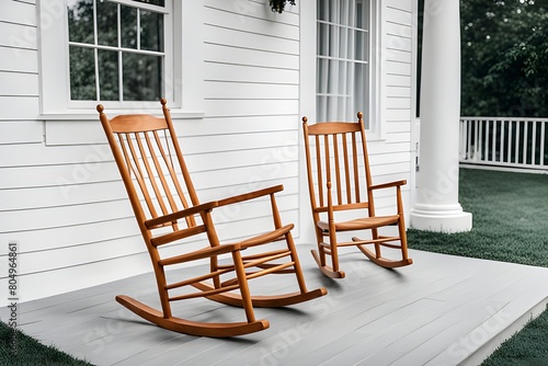 a wooden rocking chair