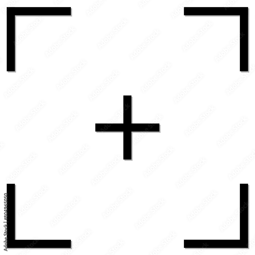 Obraz premium Black Camera Focus Icon Isolated on White