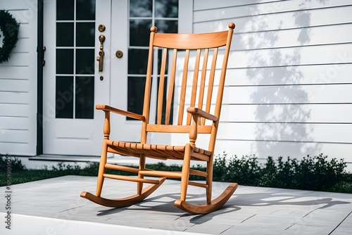 a wooden rocking chair