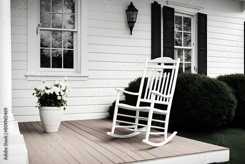 a wooden rocking chair