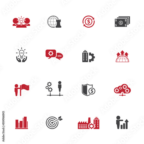 Universal business management and human resources icon set. Universal icons for web and mobile. Vector.	
