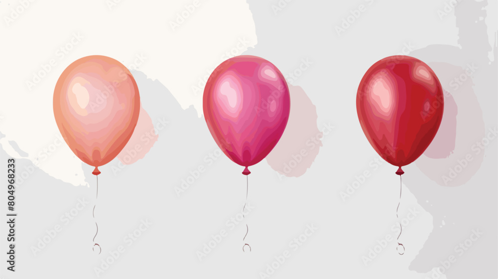 Helium balloons on white backgrounddd Vector stylee vector