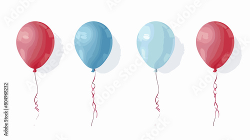 Helium balloons on white backgrounddd Vector stylee vector