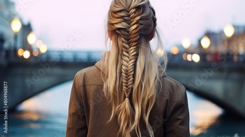 hair style fish tail back view photo