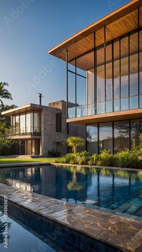 Architectural Elegance, Modern Home Design Boasting a Bold and Sophisticated Exterior.