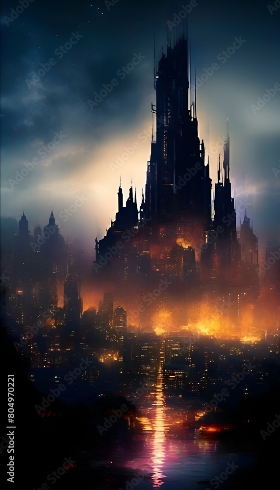 Fototapeta premium Die Legenden der Nachtstadt. Wallpaper für Telefon 12.