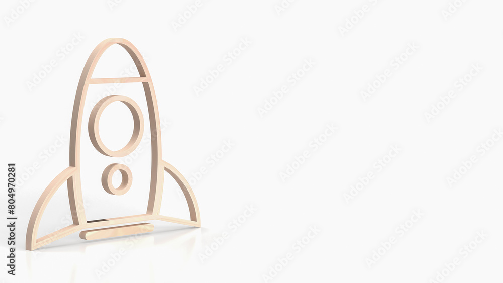 Fototapeta premium The wood rocket for startup or technology concept 3d rendering.