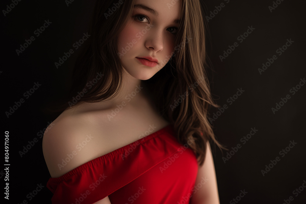 Confident and charming display of a model in everyday life Confident and charming display of a model in everyday life