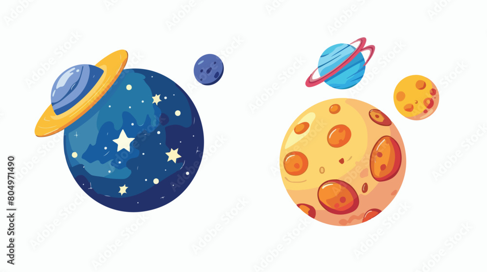 Isolated decrease and planet design Vector stylee vector
