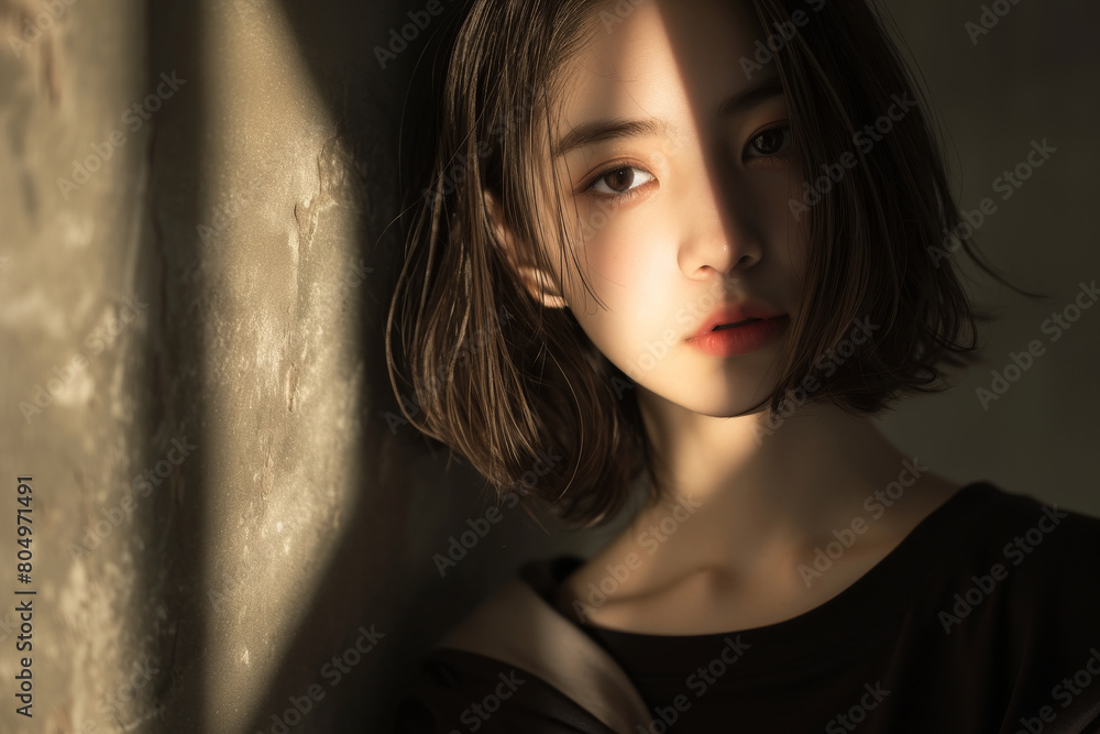 Genuine and heartfelt beauty of a young model in a relaxed pose Genuine and heartfelt beauty of a young model in a relaxed pose
