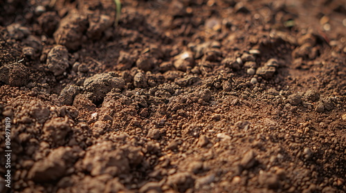 Closeup of brown soil and dirt as a symbol for agriculture and gardening © Alexander