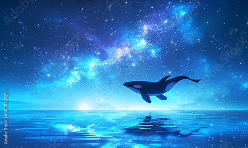 whale background-generative ai