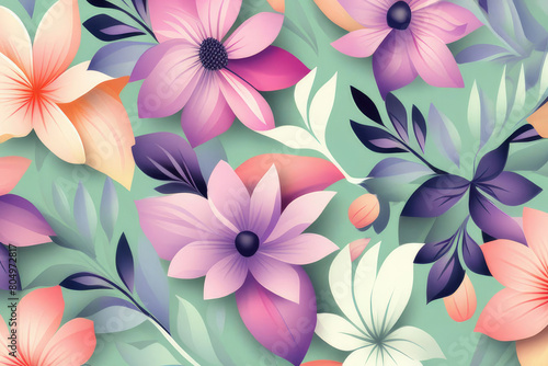 Colorful flower pattern background image