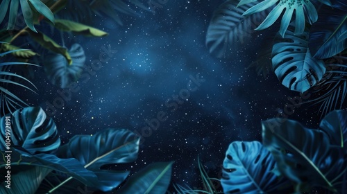 Collection of tropical leaves  foliage plant in green color with space clean isolated background © Hammam