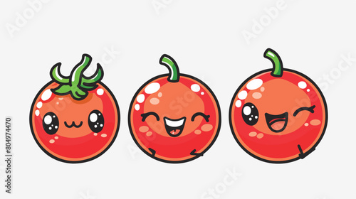 Kawaii tomato design over white Vector stylee vector design