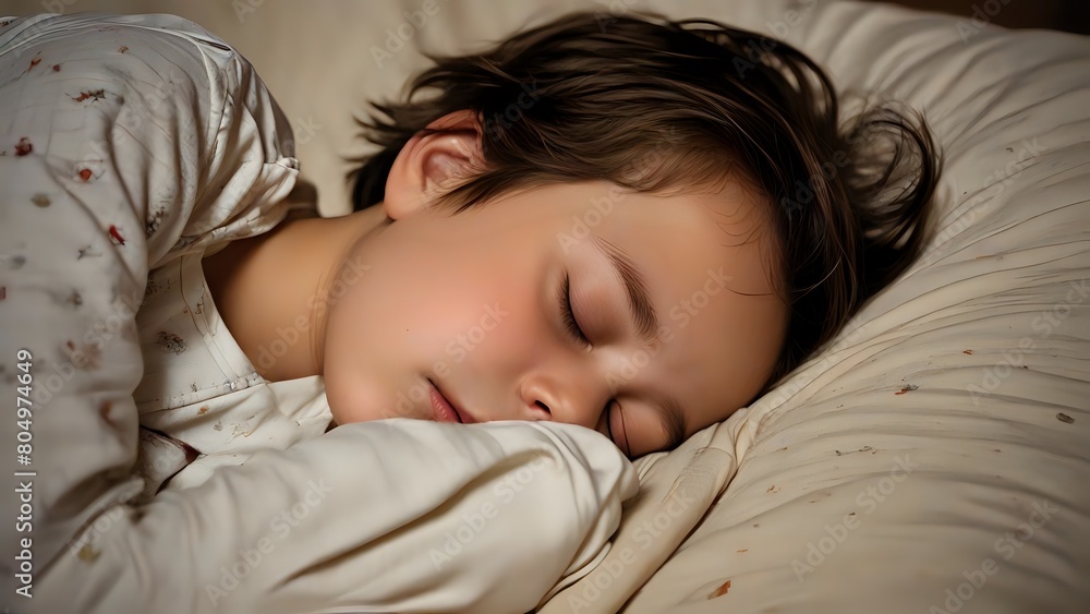 A child sleeping peacefully, oblivious to the worries of the world A child sleeping peacefully, oblivious to the worries of the world