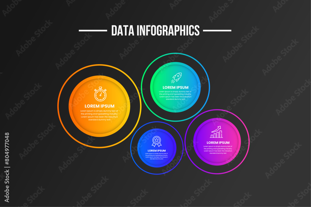 Obraz premium Modern colorful infographic dark background