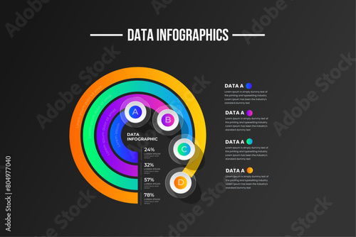 Modern colorful infographic dark background