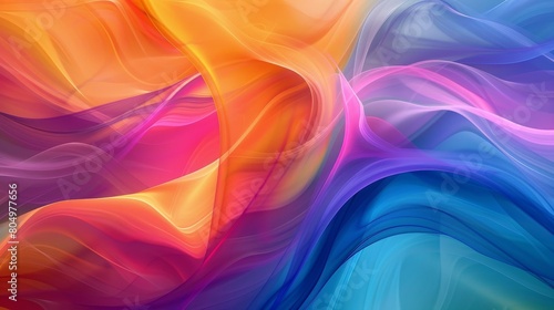 Colorful digital waves intertwining in a vibrant dance of hues