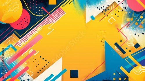 Vibrant abstract art with dynamic shapes and lively colors