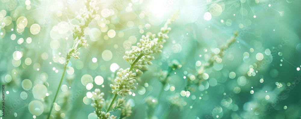 Cool Mint Green Twinkling Lights, Fresh and Light Background for Spring and Summer Decor Cool Mint Green Twinkling Lights, Fresh and Light Background for Spring and Summer Decor