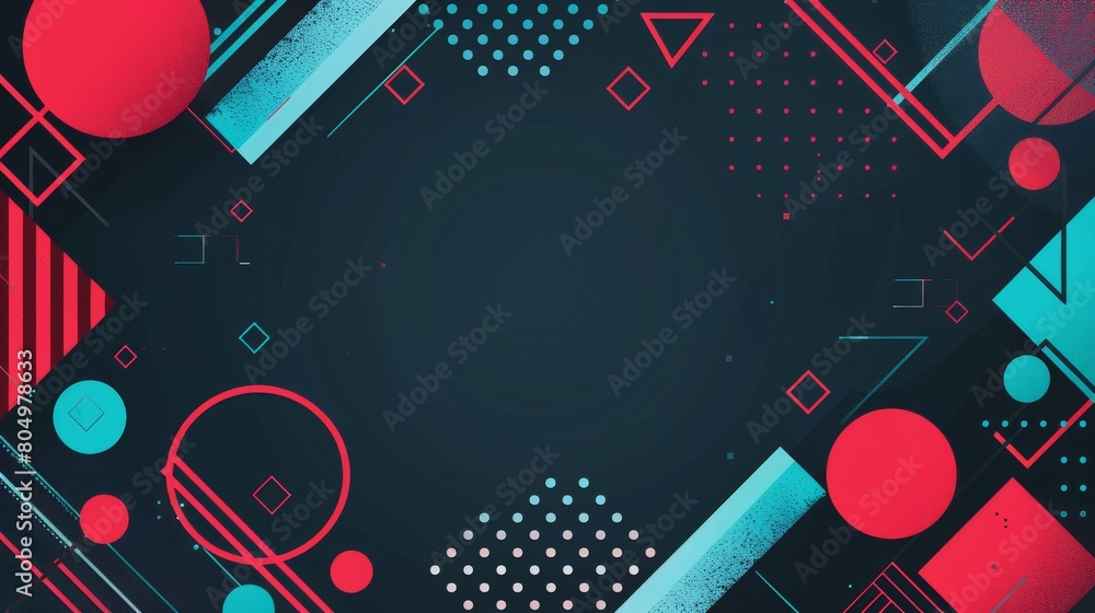 Vibrant abstract geometric backdrop with a dynamic mix of shapes and patterns Vibrant abstract geometric backdrop with a dynamic mix of shapes and patterns