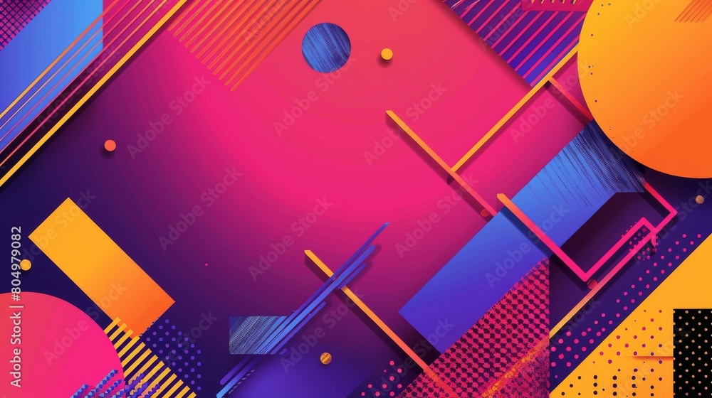 Obraz premium Vibrant abstract shapes in a dynamic colorful composition