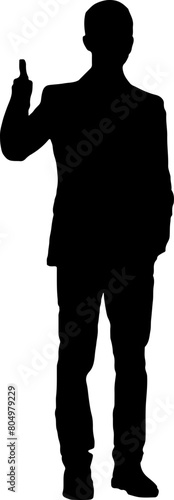 Silhouette of a man giving a thumbs up