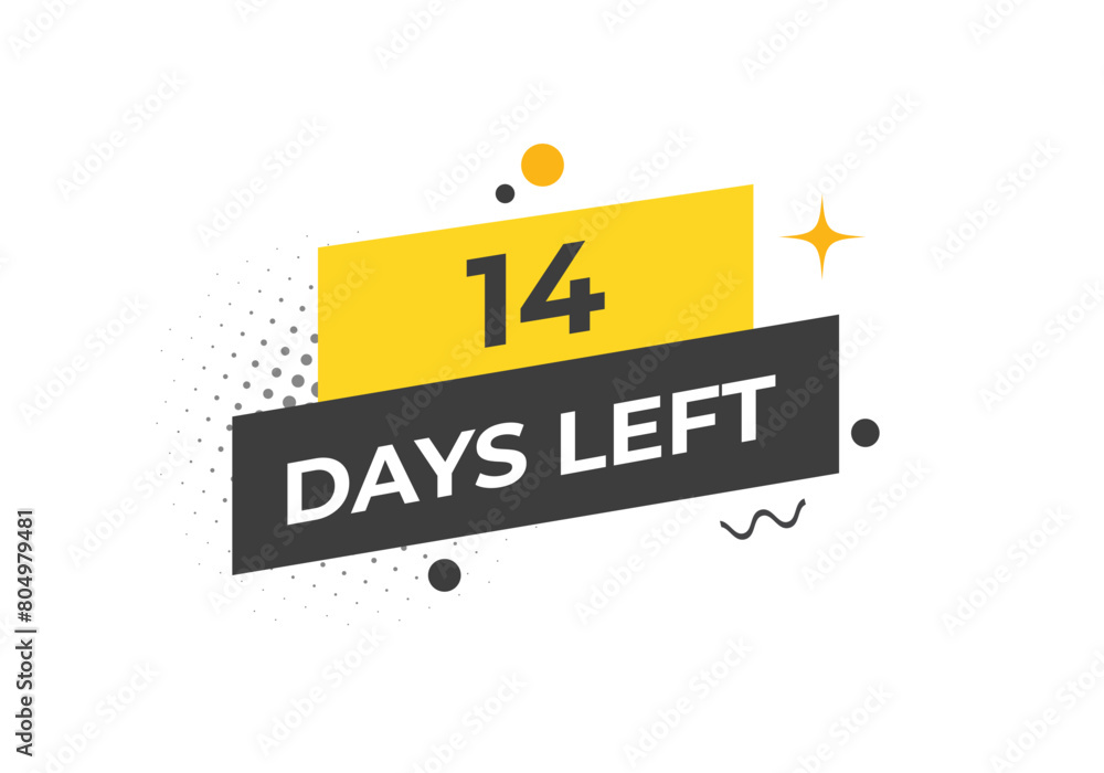 14 days to go countdown template. 14 day Countdown left days banner design. 14 Days left countdown timer
14 days to go countdown template. 14 day Countdown left days banner design. 14 Days left countdown timer