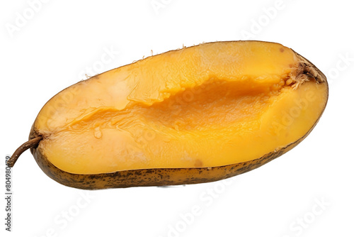 Delve into the natural decay of a mango, revealing its soft texture in a realistic isolated portrayal.