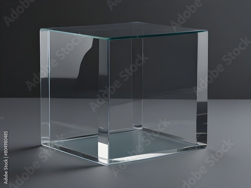 a clear square glass cube