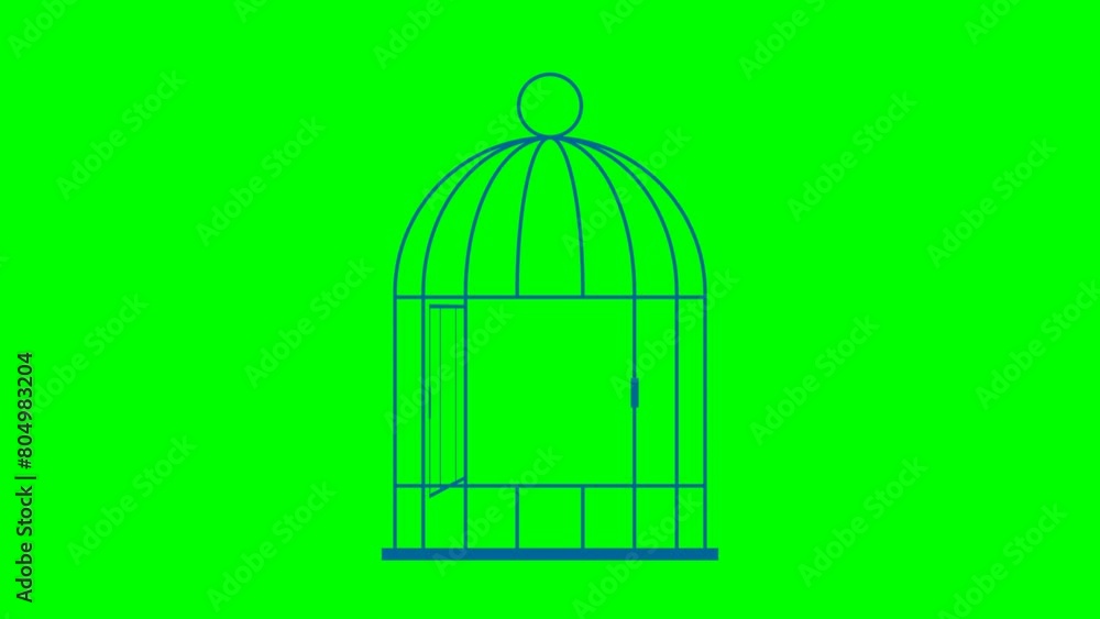 Birdcage with the door locked. Financial Freedom Concept. Businessman with Golden Key Opens of Metal Cage. Birdcage. Finance Success. Steel traps. Vintage bird cage. 2d flat animation. Alpha channel Birdcage with the door locked. Financial Freedom Concept. Businessman with Golden Key Opens of Metal Cage. Birdcage. Finance Success. Steel traps. Vintage bird cage. 2d flat animation. Alpha channel
