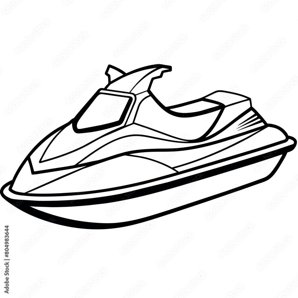 Jet ski outline illustration digital coloring book page line art drawing Jet ski outline illustration digital coloring book page line art drawing