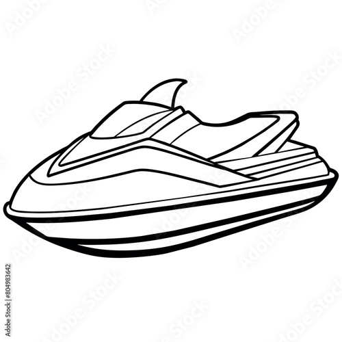 Jet ski outline illustration digital coloring book page line art drawing