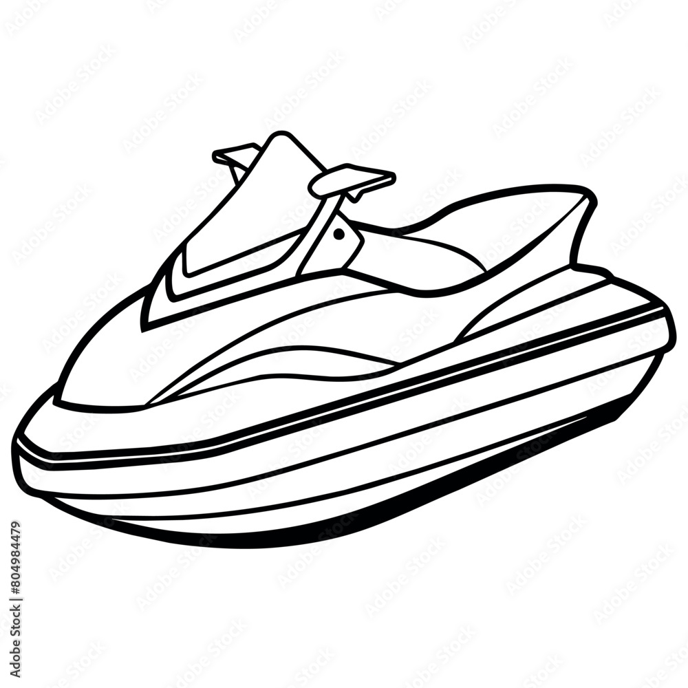 Jet ski outline illustration digital coloring book page line art drawing Jet ski outline illustration digital coloring book page line art drawing
