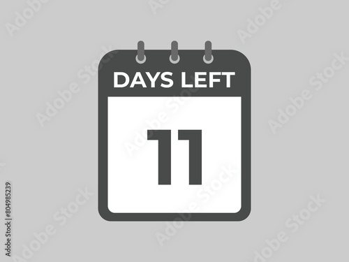 11 days to go countdown template. 11 day Countdown left days banner design. 11 Days left countdown timer
